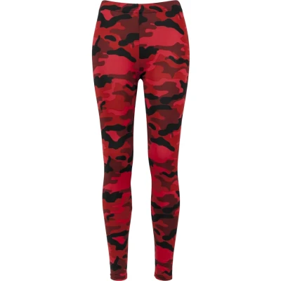 Abbildung von Urban Classics Ladies camo Leggings Hosen, Damen, Größe: Medium, Red