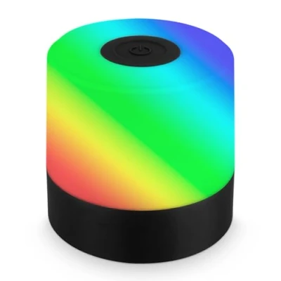 Abbildung von BRILONER Mini LED Tischlampe kabellos mit Touch buntes RGB+w Licht, Nachttischlampe, Leselampe, Lampe, Campinglampe, Tischleuchte, Akku Outdoor 7x7 cm, Schwarz