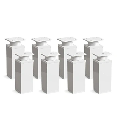 Abbildung von Sossai Möbelfüße MFV1, 8er Set, Höhe 60 mm, höhenverstellbar, Vierkantprofil 40 x weiß, passend für Regale und Sideboards