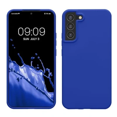 Abbildung von kwmobile Hülle kompatibel mit Samsung Galaxy S22 Plus Silikon Handy Case Handyhülle weiche Oberfläche kabelloses Laden Baltik Blau