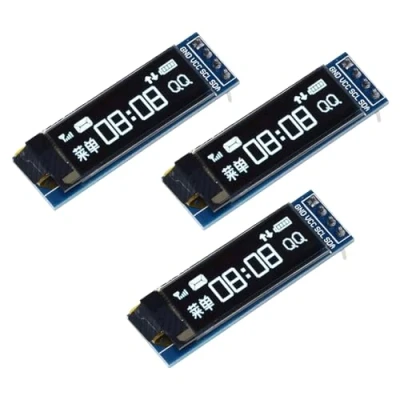Abbildung von GERUI 3 stück 0,91 Zoll OLED LCD Anzeigemodul Bildschirm Winziges Modul IIC 128x32 Anzeigegerät kompatibel mit Arduino und anderen Mikrocontollern, 3,3v 5V Weiß
