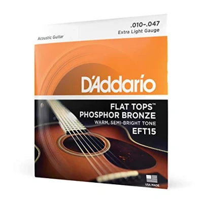 Abbildung von D&#039;Addario Gitarrensaiten Westerngitarre Akustikgitarre Acoustic Guitar Strings EFT15 Phosphor Bronze Saitensatz 0,025 cm 0,12 (.010 .047 Zoll)