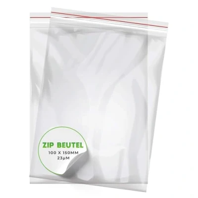 Abbildung von V1 Trade Zip Beutel Set 100 Stück x 150 mm Baggys Robuste Druckverschlussbeutel Wiederverschließbare zu Einer Besseren Organisation Plastikbeutel Verschließbar