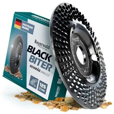 Abbildung von Bayerwald&quot;Black Biter&quot; Raspelscheibe Ø 125 mm x 22,2 schnelles, grobes Abschleifen von Holz &amp; Holzwerkstoffen für Winkelschleifer