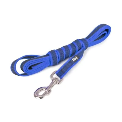 Abbildung von IDC Color &amp; Gray gumierte Leine, 20 mm x 3 m mit Schlaufe, Blau Grau