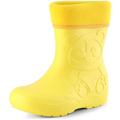 Abbildung von Ladeheid Eva Kinder Jungen Mädchen Gummistiefel Regenschuhe gefüttert LA CA 11 (Gelb, 26/27 EU)