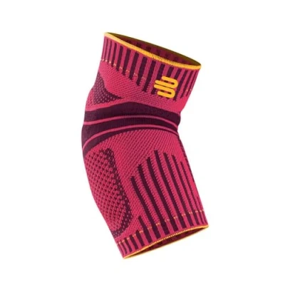 Abbildung von BAUERFEIND 1 Unisex Ellenbogen Sportbandage, Rechts/links tragbar, Für Ball , Rückschlag und Leichtathletiksport, Stabilität am Ellenbogen, XS, Pink, 92 g