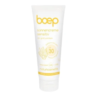 Abbildung von boep Sonnencreme Sensitiv LSF30 Mineralischer Sonnenschutz für Babys Kinder &amp; Erwachsene Empfindliche allergische Haut Parfümfrei Mit Zinkoxid, ohne Phtalate DHHB Vegane Naturkosmetik