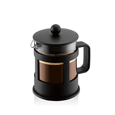 Abbildung von Bodum 1784 01 KENYA Kaffeebereiter (French Pressesystem, Spülmaschinengeeignet), schwarz, 0,5 L, 4 Cup