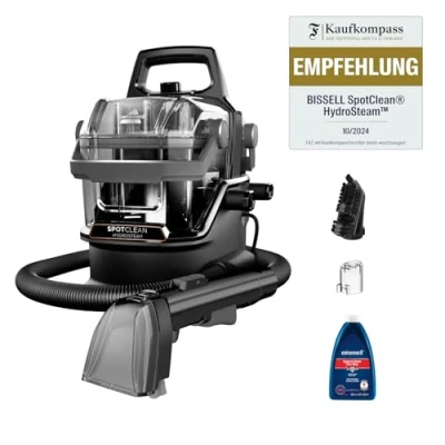 Abbildung von Bissell SpotClean HydroSteam, Polsterreiniger Gerät, Teppichreiniger mit HydroSteam Technologie, Dampfreiniger, Nasssauger für Teppiche, Polster, Auto &amp; Mehr, Leistungsstarker 1000W Motor, 3689N