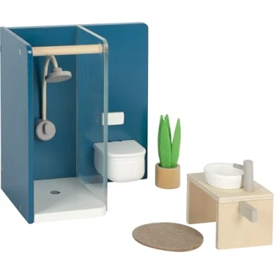 Abbildung von Small Foot Puppenhausmöbel Badezimmer aus Holz, Möbel Set für das Puppenhaus, Kinder ab 3 Jahren, 12630
