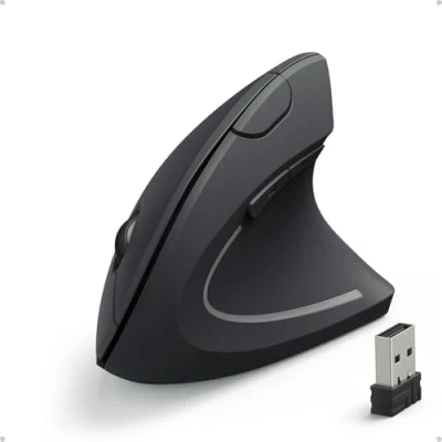 Abbildung von Anker 2.4G Wireless Vertikale Ergonomische Optische Maus Vertical Ergonomic Optical Kabellos für Windows und Mac OS, USB, 800/1200/1600 DPI, 5 Tasten
