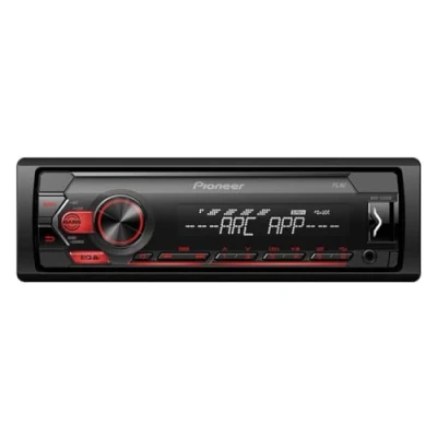 Abbildung von Pioneer MVH S120UB, 1DIN Autoradio mit RDS, rot, halbe Einbautiefe, 4 x 50 Watt, USB, MP3, AUX Eingang, Android Unterstützung, 5 Band Equalizer, ARC App