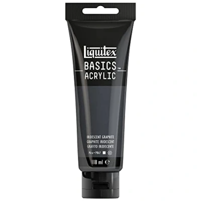 Abbildung von Liquitex 8870076 Basics Acrylfarbe Irisierendes Graphit 118ml Tube, lichtecht, mittlere Viskosität, seidenglänzend, monopigmentiert, Archivqualität