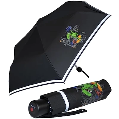 Abbildung von Knirps Kinder Taschenschirm 4Kids Reflective mit Reflexborte T Rex
