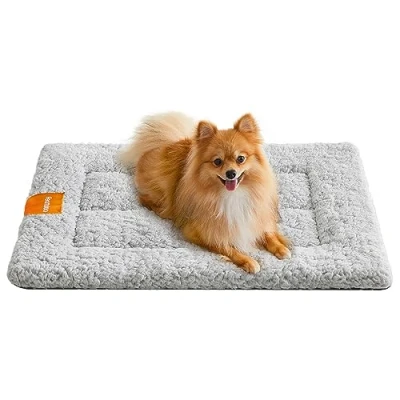 Abbildung von Feandrea Hundedecke, Haustier Decke, für Hunde, Katzen, 60 x 45 cm, S, maschinenwaschbar, trocknergeeignet, rutschfest, hellgrau PPB001G01