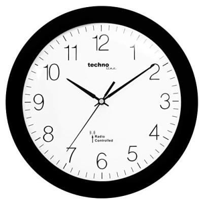 Abbildung von Technoline, WT 8000 Funk Wanduhr, Ø 30cm, Schwarz