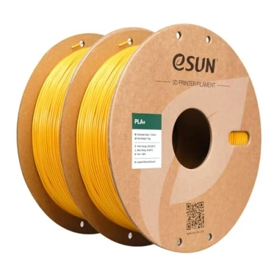 Abbildung von eSUN PLA+ Filament 1.75mm, 3D Drucker PLA Plus, Maßgenauigkeit +/ 0.03mm, 1KG pro Spule, 2 Spulen Druck für Drucker, Gelb