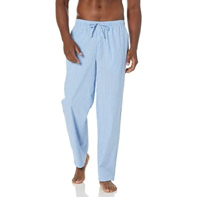 Abbildung von Amazon Essentials Herren Gewebte Pyjamahose, Gerade Geschnitten, Hellblau Streifen, XL