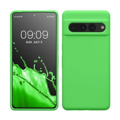 Abbildung von kwmobile Handyhülle für Google Pixel 7 Pro Hülle, Case Hülle Silikon kabelloses Laden Limettengrün