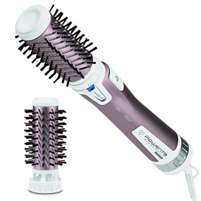 Abbildung von Rowenta Warmluftbürste CF9540 Brush Activ Premium Care Mit Naturborsten Kaschmir Keratin Beschichtung 2 Bürstaufsätze inklusive, Weiß