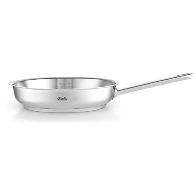 Abbildung von Fissler Original Profi Collection / Edelstahl Pfanne (Ø 28 cm) Stielpfanne mit Innen Skala, novogrill Bratfläche Induktion, Silber