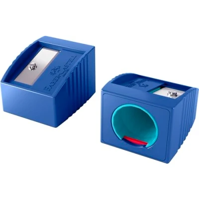 Abbildung von FABER CASTELL 181780 Anspitzer Grippy mit Schneidschutz, blau, Spitzer Kinder