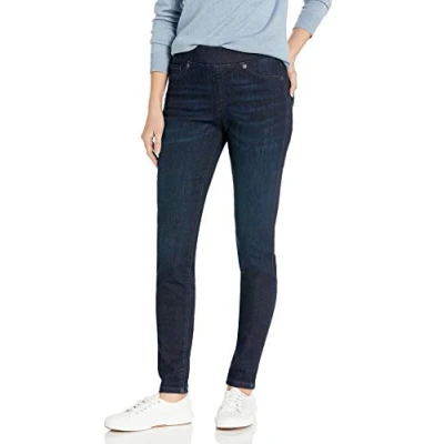 Abbildung von Amazon Essentials Damen Stretch Jeggings zum Anziehen(erhältlich in Übergröße), Dunkle Waschung, 44 Kurz