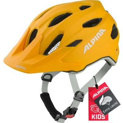 Abbildung von ALPINA CARAPAX JR. Leichter, Robuster &amp; Sicherer Fahrradhelm Mit Fliegennetz Optionalen LED Licht Für Kinder, burned yellow matt, 51 56 cm