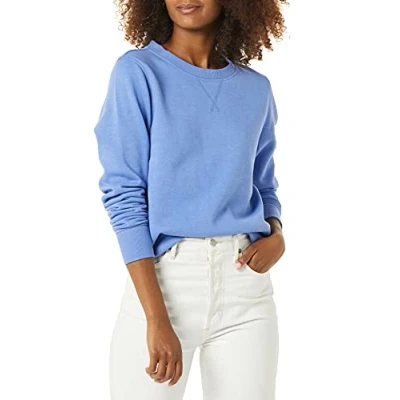 Abbildung von Amazon Essentials Damen Sweatshirt aus French Terry Fleece mit Rundhalsausschnitt (Erhältlich in Übergröße), Blau, M