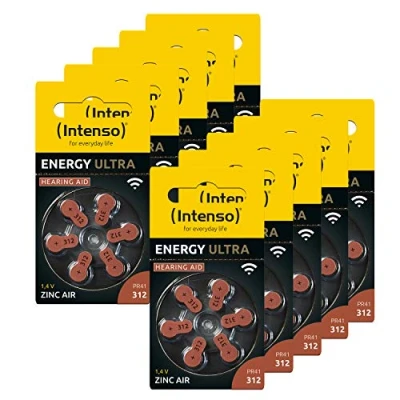Abbildung von Intenso Hörgerätebatterien PR41, Braun (Typ 312), 60er Pack