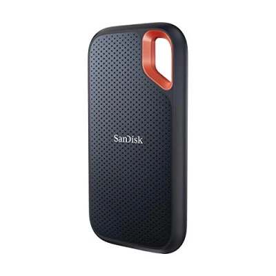 Abbildung von SanDisk Extreme Portable SSD 500 GB (tragbare NVMe SSD, USB C, bis zu 1.050 MB/s Lesegeschwindigkeit und 1.000 Schreibgeschwindigkeit, wasser staubbeständig) Schwarz