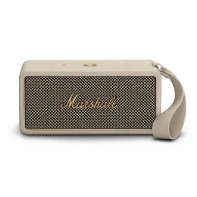 Abbildung von Marshall Middleton kabelloser tragbarer Bluetooth Lautsprecher, über 20 Stunden tragbare Spielzeit, wasserfest IP67 Crème