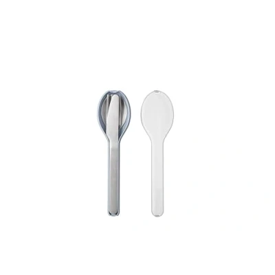 Abbildung von Mepal Besteck 3 teiliges Set Ellipse für unterwegs Besteht aus einem Messer, Gabel &amp; Löffel mit Reiseetui Edelstahl Nordic Blue