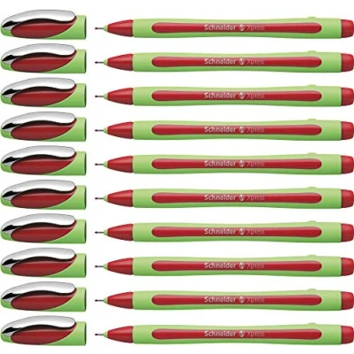Abbildung von Schneider 190002 Xpress Fineliner (Strichstärke 0,8 mm, dokumentenecht) 10er Packung rot