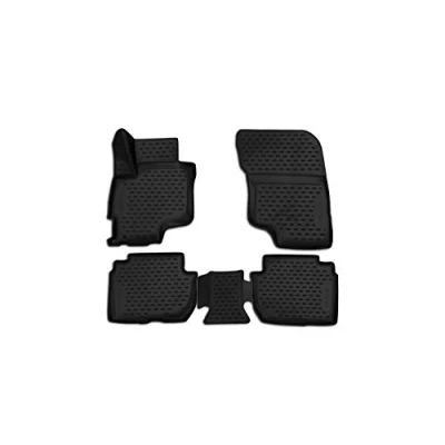 Abbildung von Element 3D Passgenaue Premium Antirutsch Gummimatten Fußmatten Mitsubishi Outlander PHEV 2014 2019, Schwarz