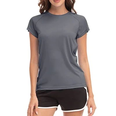 Abbildung von MEETWEE Damen Surf Shirt Rash Guard UV Shirts Schwimmen Tankini UPF 50+ Kurzarm Badeshirt Bademode