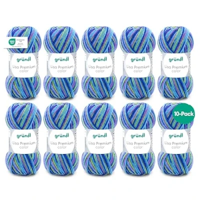 Abbildung von Gründl Lisa Premium color (Strick &amp; Häkelgarn mit wollähnlichem Charakter aus 100 % Polyacryl, 50 g / 133 m, Nadelstärke: 3,5 4,5, 10 x g), mint altrosa karibikblau