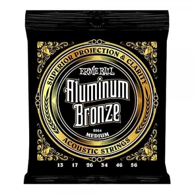 Abbildung von Ernie Ball Medium Aluminum Bronze Akustik Gitarrensaiten, Stärke 13 56