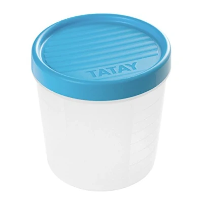 Abbildung von Tatay Frischhaltedose, Vakuum, 1 Liter Fassungsvermögen, Schraubdeckel, BPA frei, Geeignet Mikrowelle und Spülmaschine, Blau. Maße: 12 x 12,5 cm
