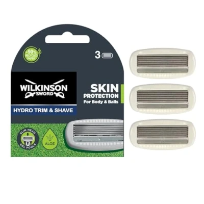 Abbildung von WILKINSON SWORD Hydro Trim &amp; Shave Rasierklingen für Männer Rasierer und Trimmer Packung mit 3