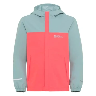 Abbildung von Jack Wolfskin Tucan Unisex Regenjacke / wasserabweisende Jacke für Kinder, Größe: 116, Sunset coral