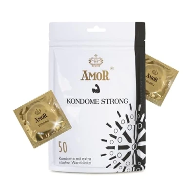 Abbildung von AMOR Premium Strong, Extra starke Wanddicke 0.08 mm, Ø 53 50 Stück
