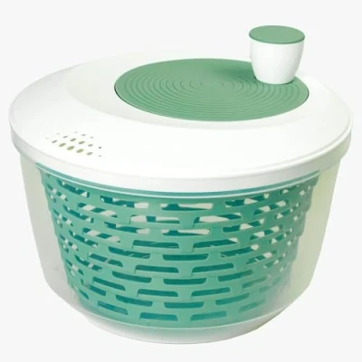 Abbildung von Westmark Salatschleuder, Fassungsvermögen: 4,4 Liter, ø 23,5 cm, Kunststoff, BPA frei, Spinderella, Farbe: Transparent/Weiß/Mint Grün, 2430226M