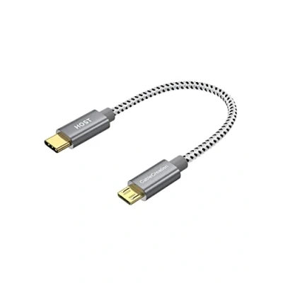 Abbildung von CableCreation USB C auf Micro 2.0 Kabel 20cm, OTG TypC zu B Kabel, Hi Speed 480Mbit/s Datenkabel Kompatibel mit MacBook (Pro), Galaxy S20, S20+,S8, S9, S10, Pixel 3 XL, 2 XL usw. Grau