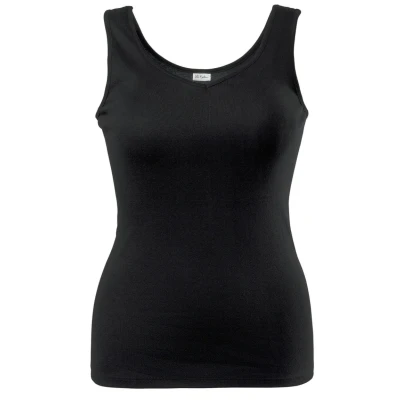 Abbildung von Ulla Popken Damen Basic Top Unterhemd, Schwarz, 42 44 EU