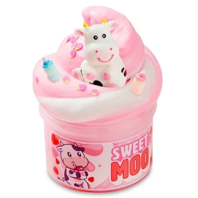 Abbildung von JOYIN Erdbeerkuhschleim, Butter Schleim Partygeschenke, Nicht Klebrig, Sauber, Stressabbau, Fluffy für Mädchen und Jungen, Kindergeburtstag Mitgebsel Set