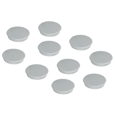 Abbildung von FRANKEN Magnete Rund, 10 Stück, Hochwertige Haftmagnete für Büro, Haushalt, Werkstatt, ideal Whiteboards, Kühlschrank, Plantafeln oder Schaukästen, 32 mm, Grau, HM30 12