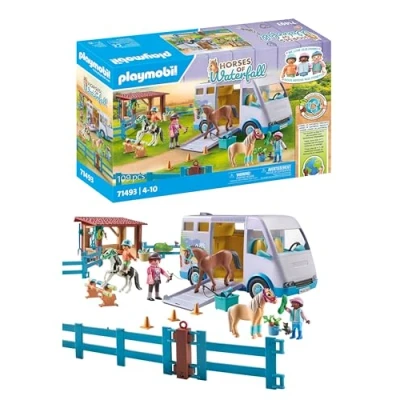 Abbildung von PLAYMOBIL Horses of Waterfall 71493 Mobile Reitschule, spielerisches Lernen des Pferdereitens, Abenteuer auf der Ranch, detailreiches Spielzeug für Kinder ab 4 Jahren
