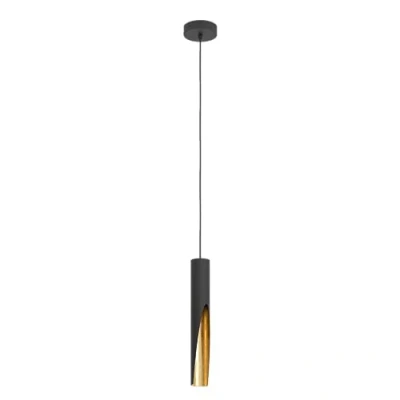 Abbildung von LED Hängeleuchte Barbotto in Schwarz/Gold, 1fl.